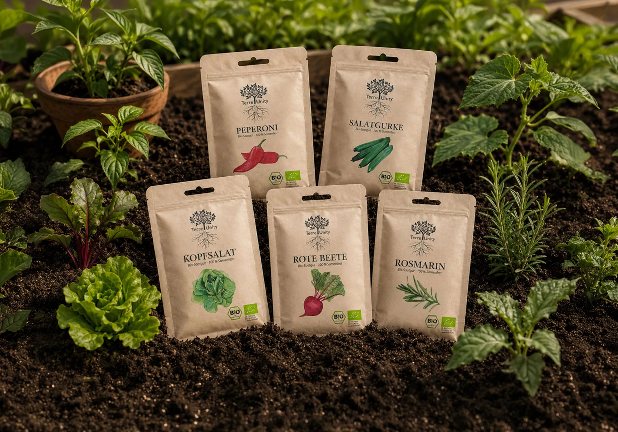 empegra - Nachhaltiges Verpackungsdesign für Bio-Saatgut mit Illustrationen und Markenauftritt